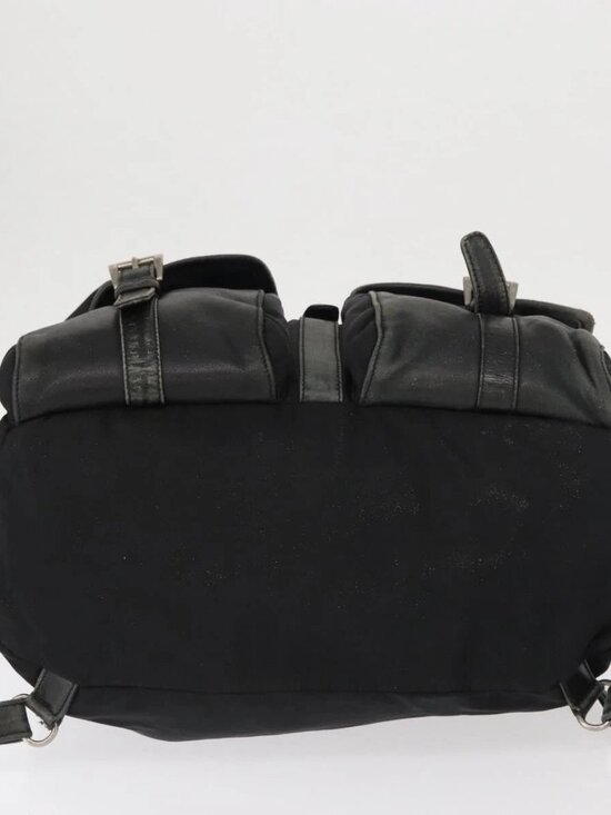 PRADA Backpack Nylon Leather Black Silver Auth 151999 main image 13